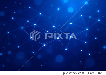 Blue gradient and node illustration_04 132850026