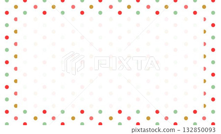 Dot polka dot pattern frame background illustration, red-green Christmas colors, colorful, pop, horizontal vector Dot polka dot pattern frame background illustration, red-green Christmas colors, colorful, pop, horizontal vector 132850093