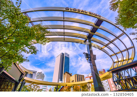 New view of Tokyo cityscape in Japan. Ikebukuro West Exit Park in front of Ikebukuro Station, overlooking the Global Ring and skyscrapers. (7th) New view of Tokyo cityscape in Japan. Ikebukuro West Exit Park in front of Ikebukuro Station, overlooking the Global Ring and skyscrapers. (7th) 132850405