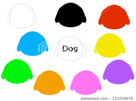 Colorful dog icon set Colorful dog icon set 132850679