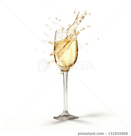 an AI Image Generator, Champagne Glass With Sparkling Wine Splashing an AI Image Generator, Champagne Glass With Sparkling Wine Splashing 132850806
