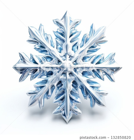 an AI Image Generator, Intricate White Snowflake Ornament With Ice-Blue Background an AI Image Generator, Intricate White Snowflake Ornament With Ice-Blue Background 132850820