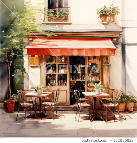 an AI Image Generator, Cozy European Street Cafe Illuminated an AI Image Generator, Cozy European Street Cafe Illuminated 132850822