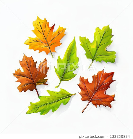 an AI Image Generator, Pile of Green Leaves Arranged 132850824