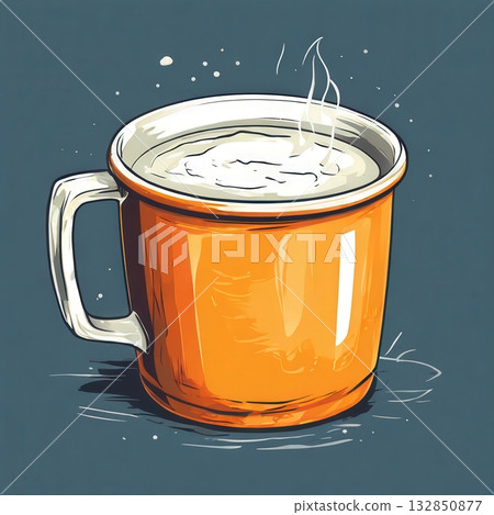an AI Image Generator, Stylized Illustration of a Hot Beverage 132850877