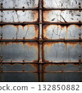 an AI Image Generator, Metal Wall Panels With Cracked Surfaces And Industrial Grid Pattern Across Blocks 132850882