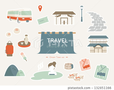 Travel and outdoor illustration set 02 Travel and outdoor illustration set 02 132851166