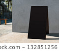 Blank black Board Sign stand Mock up Signage shop logo store front Cafe Business 132851256