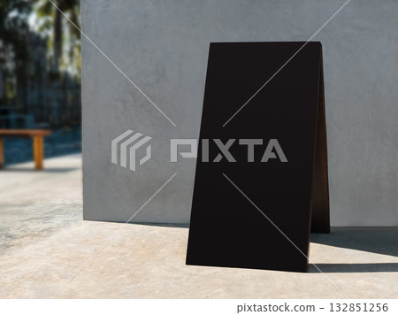 Blank black Board Sign stand Mock up Signage shop logo store front Cafe Business Blank black Board Sign stand Mock up Signage shop logo store front Cafe Business 132851256