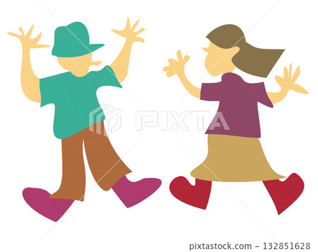 Illustration of happy and enjoying men and women Illustration of happy and enjoying men and women 132851628