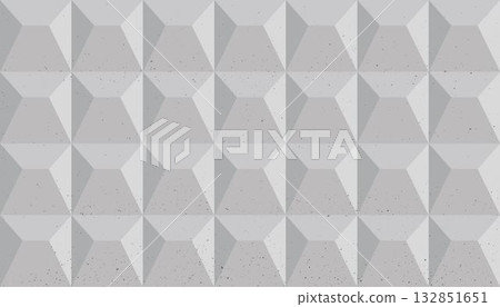 Minimal 3D geometric concrete pattern with subtle texture and brutalist architectural style. Modern industrial background with faceted surface and clean modular design. Minimal 3D geometric concrete pattern with subtle texture and brutalist architectural style. Modern industrial background with faceted surface and clean modular design. 132851651