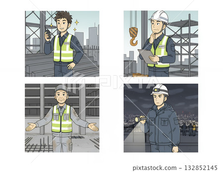 Security guard at a construction site 132852145