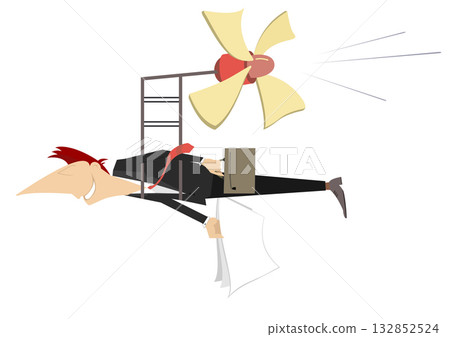 businessman, helicopter, vector 132852524