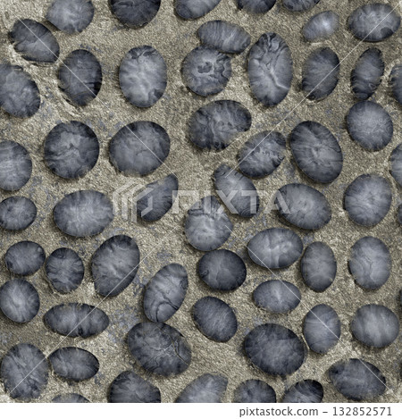 Dry sand land with a small rocks seamless pattern element. Grunge watercolor illustration. 132852571