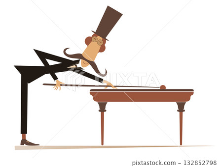 billiard, playing, vector 132852798