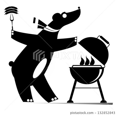 bear, grill, vector 132852843