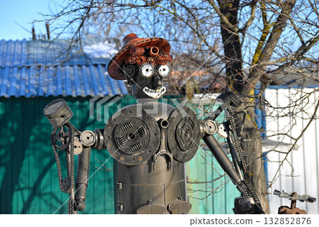 Cheerful homemade robot 132852876