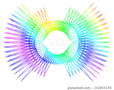 Simple rainbow line frames with double stroke. Monogram blank for text decoration. Simple rainbow line frames with double stroke. Monogram blank for text decoration. 132853178