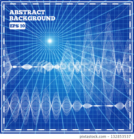 The wave pattern on a blue background. Vector illustration. The wave pattern on a blue background. Vector illustration. 132853537