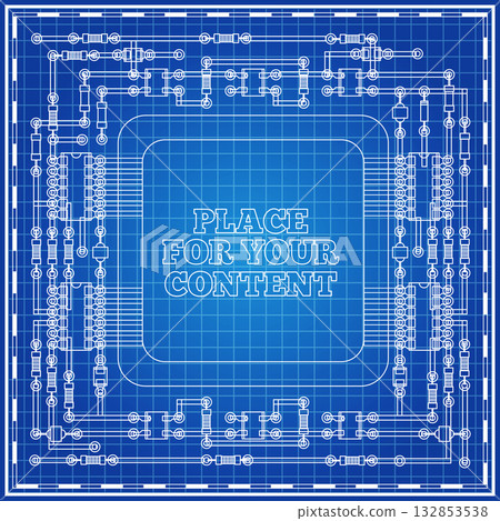 The electronic board on a blue background. Vector illustration. The electronic board on a blue background. Vector illustration. 132853538