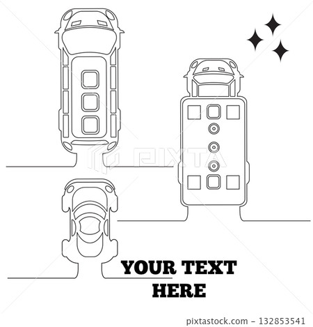 The contour of the car in a line. Vector illustration. The contour of the car in a line. Vector illustration. 132853541