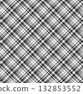 Black and white check plaid seamless vector pattern. 132853552