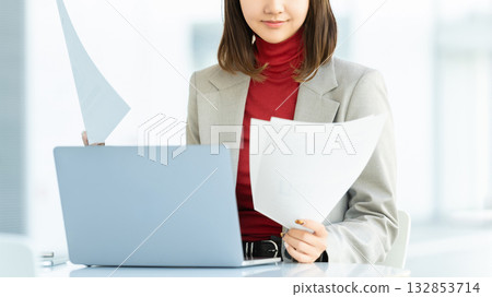 Woman using a computer / business woman 132853714