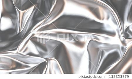 Elegant Silver Fabric Texture with Soft Reflections 132853879