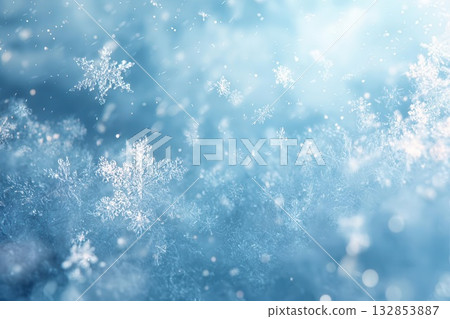 Elegant Snowflake Scene Winters Icy Beauty and Serenity 132853887