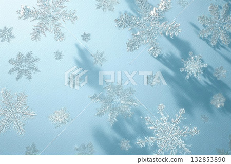 Elegant Snowflakes on Light Blue Background for Winter Designs 132853890