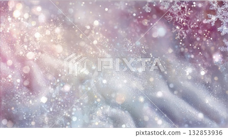 Elegant Winter Bokeh with Shimmering Snowflakes and Sparkles 132853936