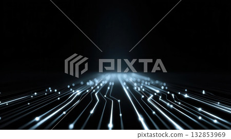 Futuristic Circuit Board Design with Glowing Lines and Dots Futuristic Circuit Board Design with Glowing Lines and Dots 132853969