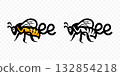 Flying honey bee vector logo design 132854218