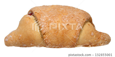 Freshly baked croissant with filling, generously sprinkled with sugar Freshly baked croissant with filling, generously sprinkled with sugar 132855001
