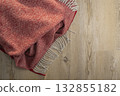 Red Woven Throw Blanket with Tassels 132855182