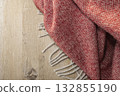 Red Woven Throw Blanket with Tassels 132855190