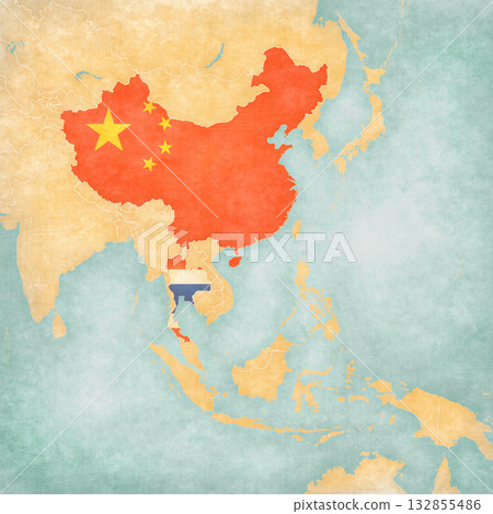 Map of South Asia - China and Thailand Map of South Asia - China and Thailand 132855486
