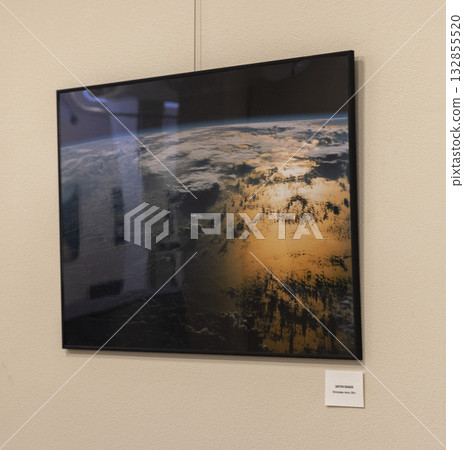 10.10.2025 - Photographs of earth made from space at the photo exhibition called Unity with cosmos by is a Russian cosmonaut and former politician Baturin. 132855520