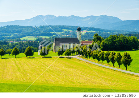 Wallfahrtskirche Wilparting Saint Marinus Church. Bavaria, Germany Wallfahrtskirche Wilparting Saint Marinus Church. Bavaria, Germany 132855690