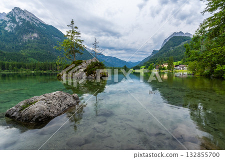 Hintersee Lake and Watzmann Mountain. Bavaria, Germany Hintersee Lake and Watzmann Mountain. Bavaria, Germany 132855700