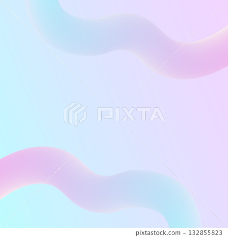 漸層3D管狀邊框背景（淺粉紅色和淺藍色）方形 132855823