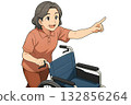 Elderly person pushing a wheelchair 132856264