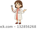 Full body of a female doctor with a stethoscope 132856268