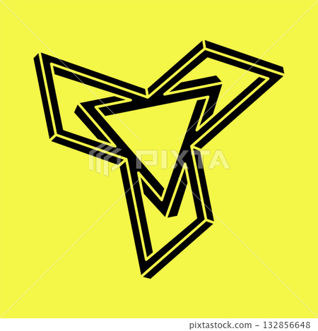 Optical illusion shape. Geometric figure. Impossible object. 3d illustration. Optical illusion shape. Geometric figure. Impossible object. 3d illustration. 132856648