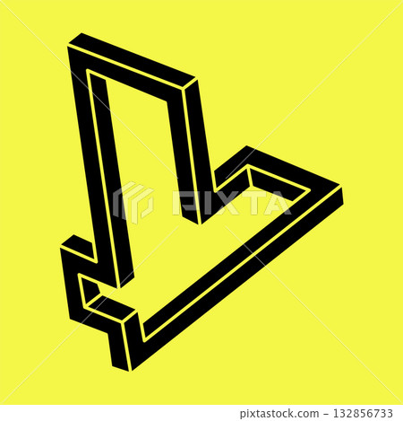Optical illusion shapes. Optical art object. Escher paradox. Impossible figure. Optical illusion shapes. Optical art object. Escher paradox. Impossible figure. 132856733