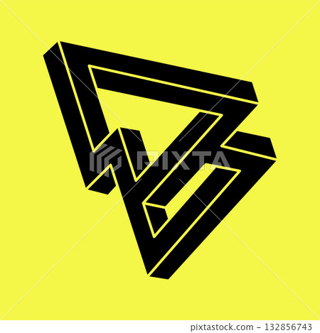 Illusion shapes. 3d geometry. Optical illusion figure. Sacred geometry.  132856743