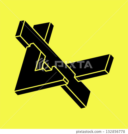 Impossible shapes, optical illusion, vector. Optical art objects. Geometric figure. Impossible shapes, optical illusion, vector. Optical art objects. Geometric figure. 132856778