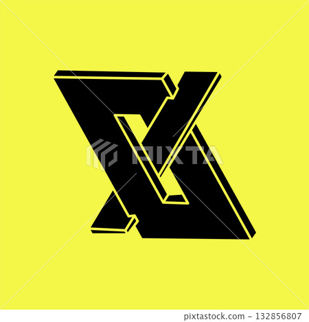 Optical illusion. Geometric figure. Impossible shapes vector. Optical art object. Optical illusion. Geometric figure. Impossible shapes vector. Optical art object. 132856807