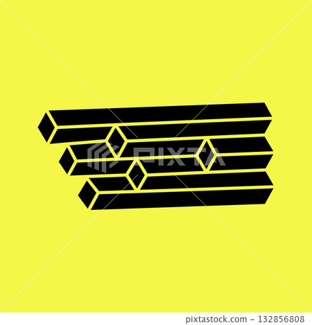 Optical illusion shapes. Geometric figure. Impossible object. 3d illustration. Optical illusion shapes. Geometric figure. Impossible object. 3d illustration. 132856808