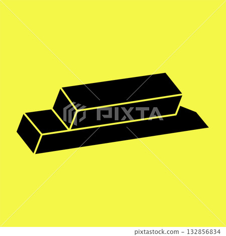 Impossible shapes. Abstract eternal geometric object. Impossible geometry symbol on a yellow background. Optical illusion figure. Impossible shapes. Abstract eternal geometric object. Impossible geometry symbol on a yellow background. Optical illusion figure. 132856834